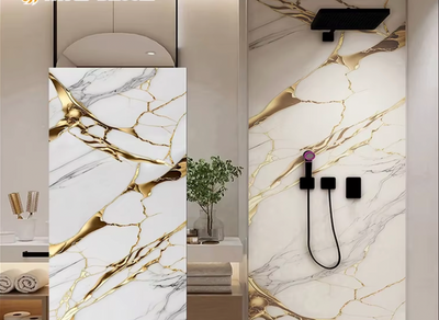 Liquid Gold Marble Sheet