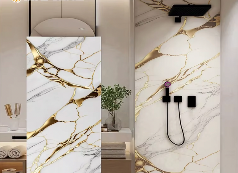 Liquid Gold Marble Sheet